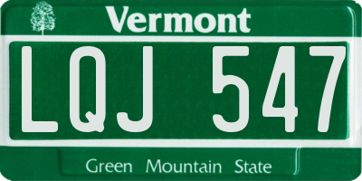 VT license plate LQJ547
