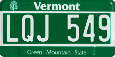 VT license plate LQJ549