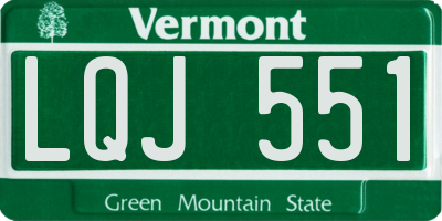 VT license plate LQJ551