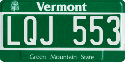 VT license plate LQJ553