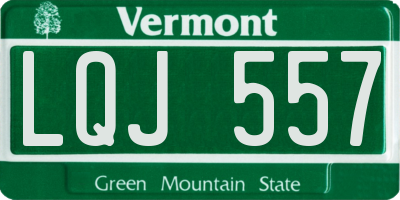 VT license plate LQJ557