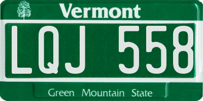 VT license plate LQJ558