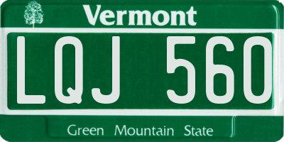 VT license plate LQJ560