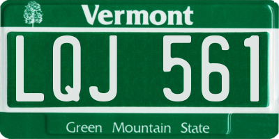 VT license plate LQJ561