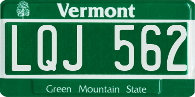 VT license plate LQJ562