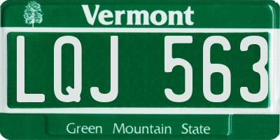VT license plate LQJ563