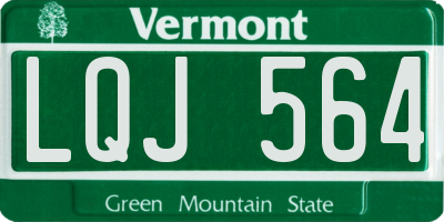 VT license plate LQJ564