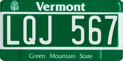 VT license plate LQJ567