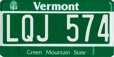 VT license plate LQJ574