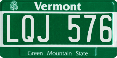 VT license plate LQJ576