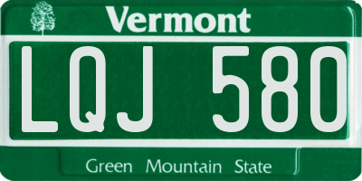 VT license plate LQJ580