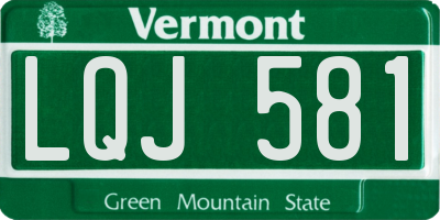 VT license plate LQJ581
