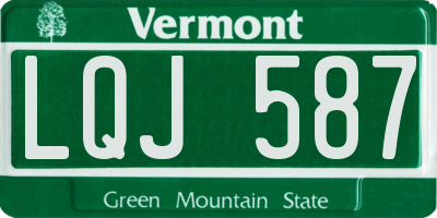 VT license plate LQJ587