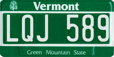 VT license plate LQJ589