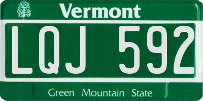 VT license plate LQJ592