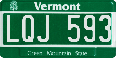 VT license plate LQJ593