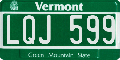 VT license plate LQJ599