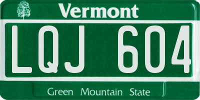VT license plate LQJ604
