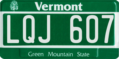 VT license plate LQJ607
