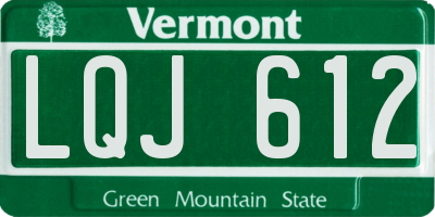 VT license plate LQJ612