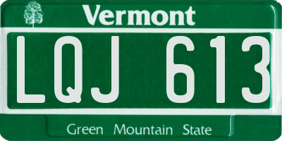 VT license plate LQJ613