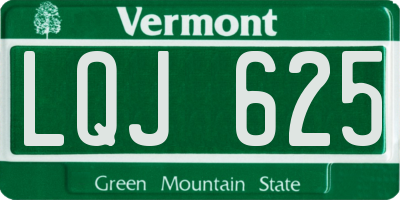 VT license plate LQJ625