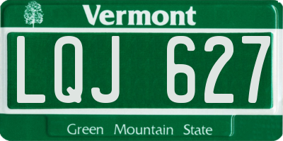 VT license plate LQJ627