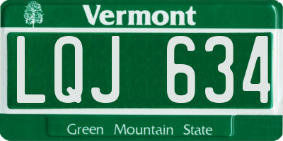 VT license plate LQJ634