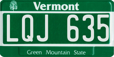 VT license plate LQJ635