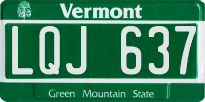 VT license plate LQJ637