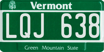 VT license plate LQJ638