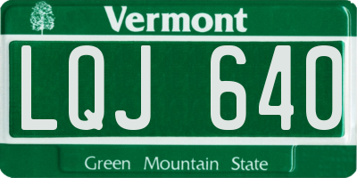 VT license plate LQJ640