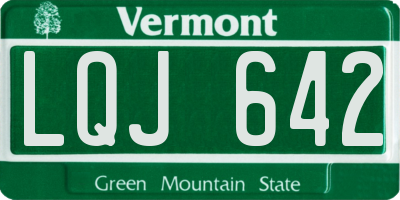 VT license plate LQJ642