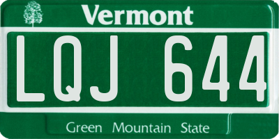 VT license plate LQJ644