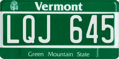 VT license plate LQJ645