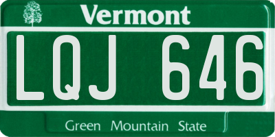 VT license plate LQJ646