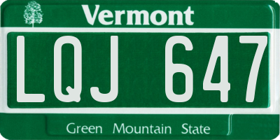 VT license plate LQJ647