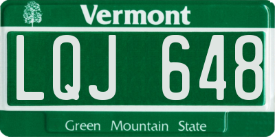 VT license plate LQJ648