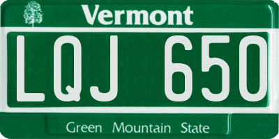 VT license plate LQJ650