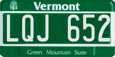 VT license plate LQJ652