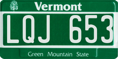 VT license plate LQJ653