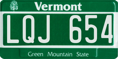 VT license plate LQJ654