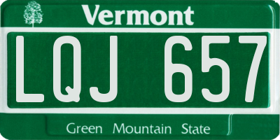 VT license plate LQJ657