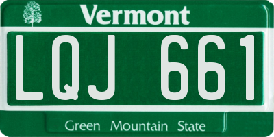 VT license plate LQJ661