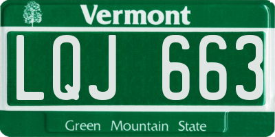 VT license plate LQJ663