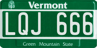 VT license plate LQJ666