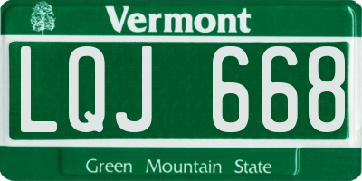 VT license plate LQJ668