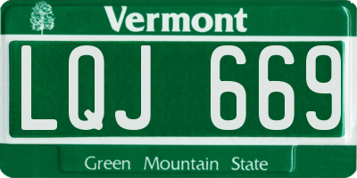 VT license plate LQJ669