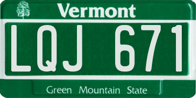 VT license plate LQJ671