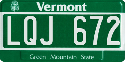 VT license plate LQJ672